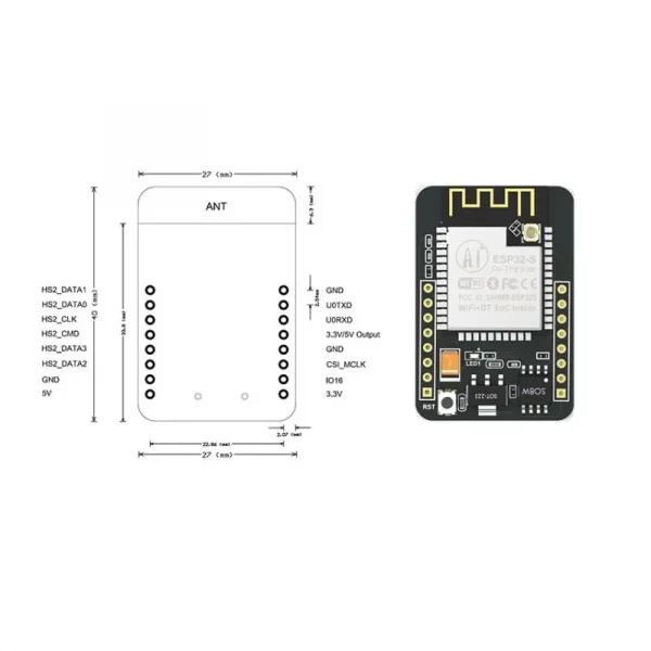 ESP32 CAM Module: Compact camera module based on ESP32, equipped with Wi-Fi and Bluetooth capabilities. Ideal for surveillance, IoT projects, and image/video streaming in robotics applications