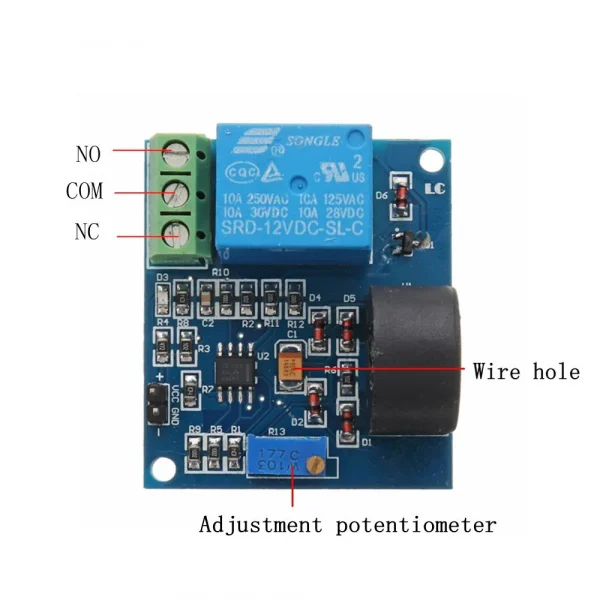 5A 12V Overcurrent Protection Sensor Module AC Current Detection Sensor 2