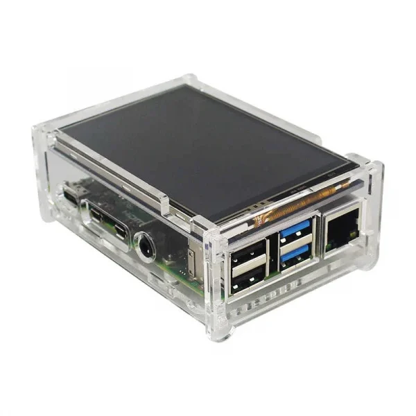 Acrylic Case Suitable for Raspberry Pi4 With 3and half inch lcd 01
