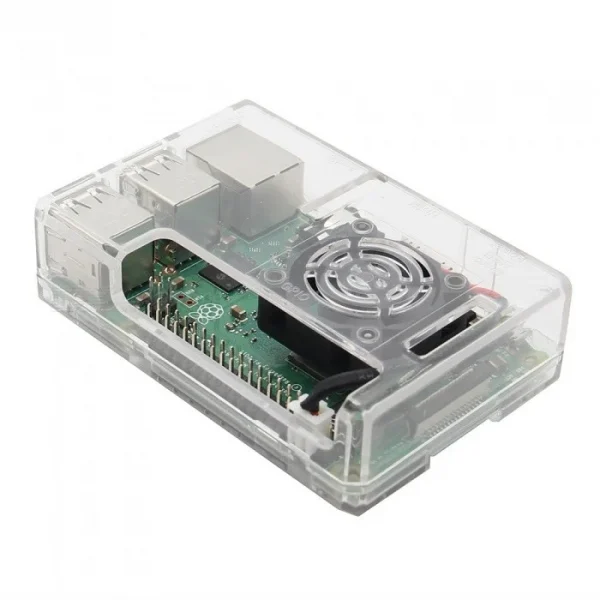 New High Quality Transparent ABS Case for Raspberry Pi 33 with Cooling FAN Slot 02