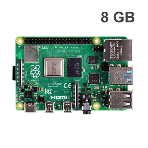 Raspberry Pi 4 - 8GB Model: High-performance single-board computer with 8GB RAM. Ideal for various projects, including DIY, robotics, and home automation. Explore powerful computing in a compact form factor.