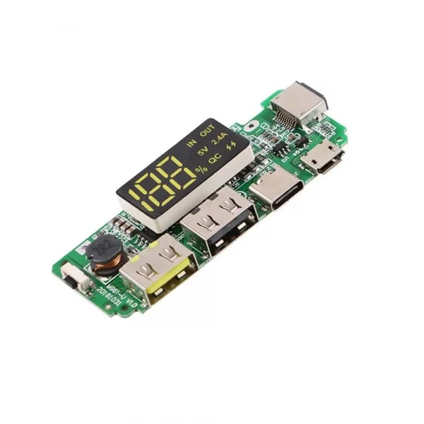 18650 5V 1A2A Lithium Battery Digital Display Charging Module with Dual USB Output Quick Charge Supported 1