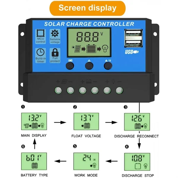 20A Intelligent LCD Solar Controller 03