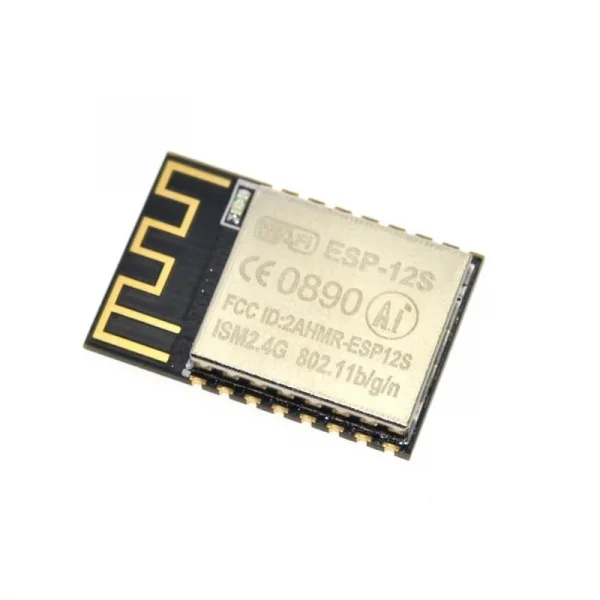 ESP-12S Module: Advanced Wi-Fi module based on ESP8266, featuring enhanced capabilities for IoT applications. Suitable for robotics, home automation, and projects requiring reliable wireless connectivity