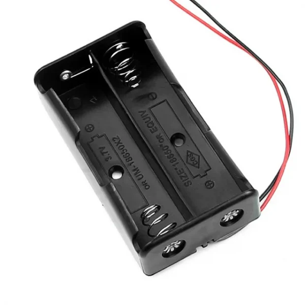 Black Plastic Storage Box Case Holder For Battery 18650 With wire 01