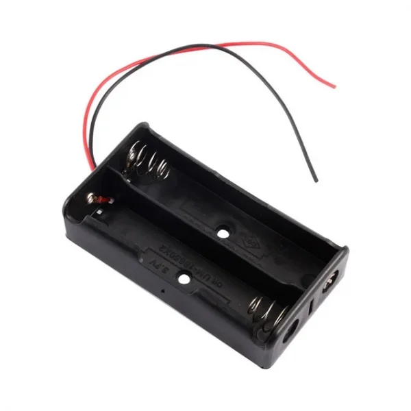 Black Plastic Storage Box Case Holder For Battery 18650 With wire 02