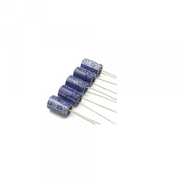 100uF-25V-Electrolytic-Capacitor for various electronics and robotics project by aryabot.in