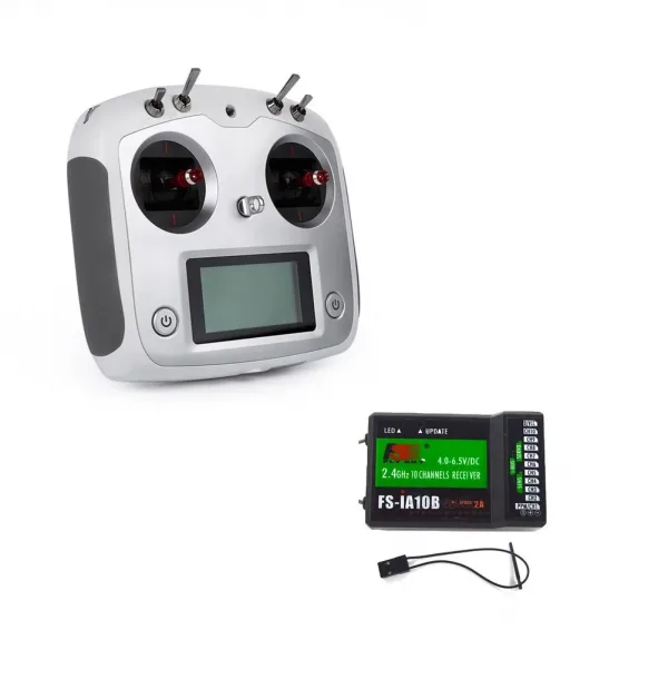 Flysky Fs-i6S 2.4Ghz 10channel RC Transmitter with Fs-ia10B 10 channel receiver for Drone projects by Aryabot.in