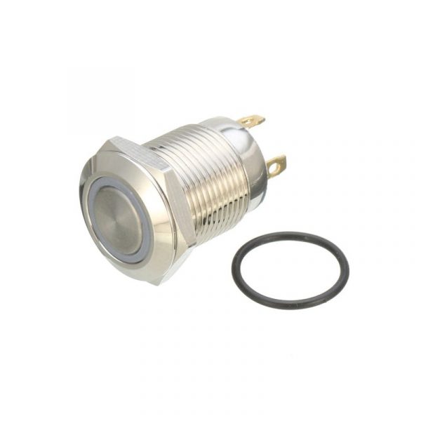 12mm 12V Ring Light Momentary Metal Pushbutton Switch 1 5