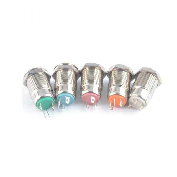 12mm 12V Ring Light Momentary Metal Pushbutton Switch 1 7