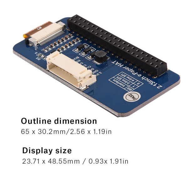 2.13inch E Ink Paper display HAT for Raspberry Pi Three Color 5