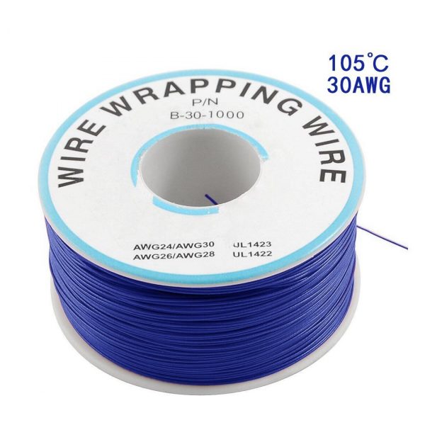 230m PN B 30 1000 Insulated PVC Coated 30AWG Wire Wrapping Wire BLUE 1