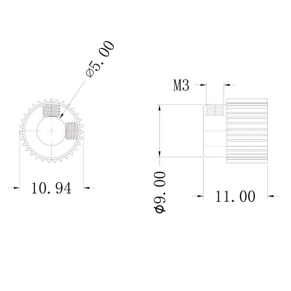 26 Teeth Universal Stainless Steel Extrusion Gear for 3D Printer 5