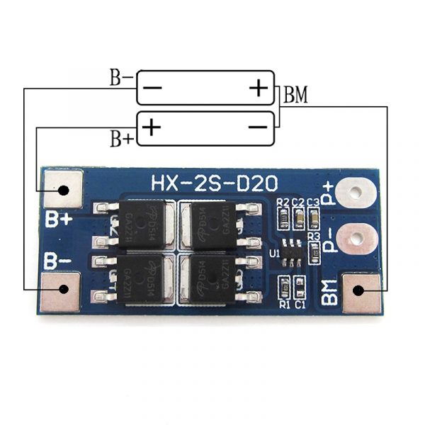 2S 20A 18650 Lithium Battery Protection Board 3