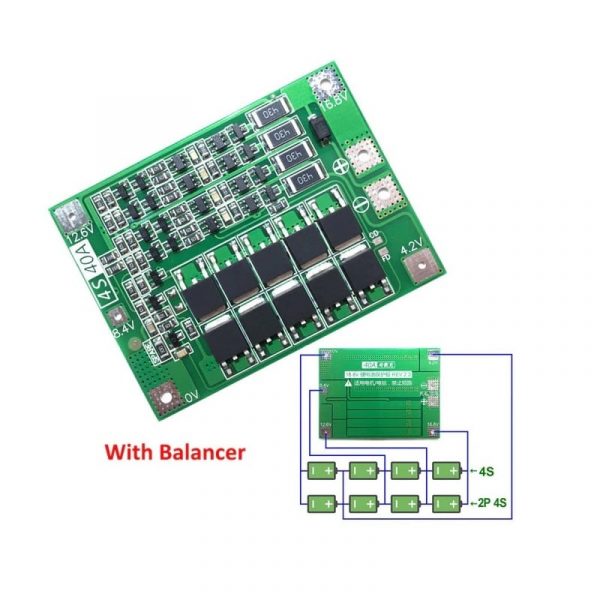 4 Series 40A 18650 Lithium Battery Protection Board 3