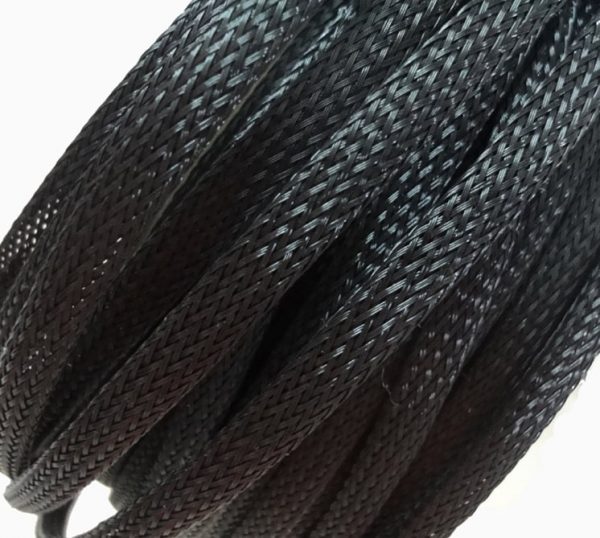 Free shipping High quality 10meters lot Three wire encryption 16mm Black expandable braided tube mesh woven