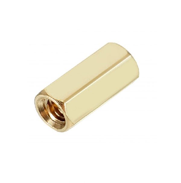 M3 X 10mm Female Female Brass Hex Threaded Pillar Standoff Spacer 6 Pcs 3