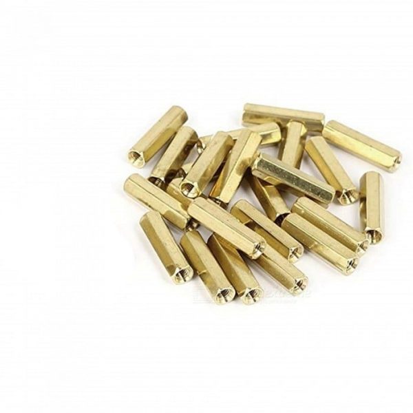 M3 X 20mm Female to Female Brass Hex Threaded Pillar Standoff Spacer 6 Pcs 2