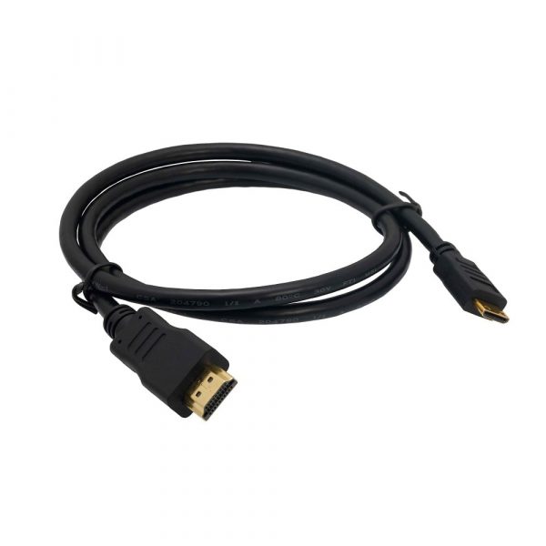 Mini HDMI To HDMI Cable 1 Meter Round High Quality Copper Clad Steel Black ROBU.IN