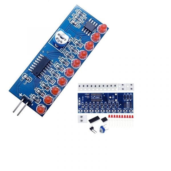 NE555 CD4017 Water Flowing Light LED Module DIY Kit 9