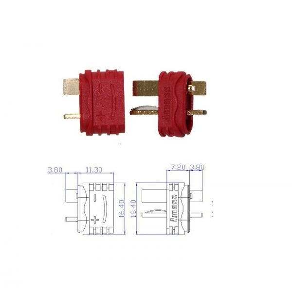 Nylon T Connectors Male Female Pair 2 Pcs 1