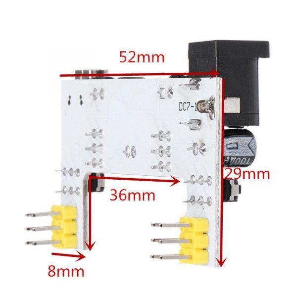 XD 42 5V3.3V Dual Channel Solderless Breadboard Power Supply Module 4