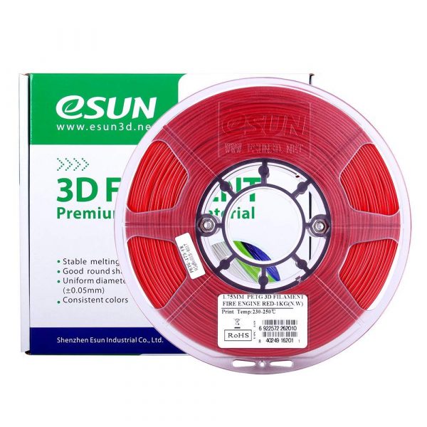 eSun PETG 1.75mm 3D Printing Filament 1kg Solid Red 3